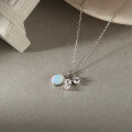 wholesale 925 Silver Vintage Fashion Moonstone Zircon Collar Necklace With Small Design-0-3