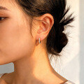 S925 Sterling Silver Classic Full-Circle Moissanite Stud Earrings with Diamond Accents-0-0