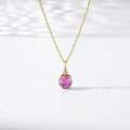 wholesale 925 Silver Gold-Plated Minimalist Korean Style OL Red Corundum Zircon Cross Chain Necklace for Women-0-3