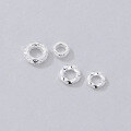 wholesale S925 Sterling Silver Mobius Loop Closed Circle Round Spacer Bead Gasket DIY Stringing Accessories-0-4