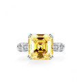 Sterling Silver 5ct Moissanite Princess Cut Square Tower Ring Wholesale-0-2