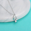 wholesale S925 Sterling Silver Cross-Border Moissanite Diamond Necklace for Women, Korean Style Birthday Gift, Luxury Minimalist Small and Unique Versatile Collarbone Chain-0-0