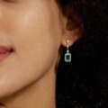 wholesale S925 Silver New Trendy and Personalized Cultured Emerald Earrings High-End European Style Colored Gemstone Earrings for Wholesale-0-1