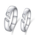 wholesale S925 silver Korean minimalist creative open-ring couple rings, fashionable unisex silver jewelry wholesale-0-4