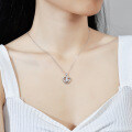 Sterling Silver Pendant with 05ct Moissanite Heart Necklace for Cross-Border Wholesale-0-2