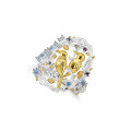 wholesale S925 Silver Designer High-End Style Unique Chinese Wind Naturalistic Bird Design Natural Gemstone Ring-0-7