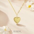 wholesale S925 Sterling Silver New Wholesale, Brushed Heart Pendant, Pearl-Edged Luxury Feel Small Women's Choker Necklace-0-0