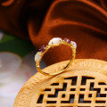wholesale Sterling Silver Gold Plated*Spring Japanese Light Luxury Niche Amethyst Mother-of-Pearl Ring for Women Exquisite-0-3