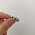 wholesale S925 Sterling Silver Oval Twist Braided Adjustable Ring, Thai Silver Antique Oxidized Openable Index Finger Ring for Women R00602-0-2