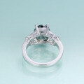 wholesale S925 Sterling Silver Niche Design Moss Gemstone Ring 2 Carat Natural Moss Agate Ring Cross-Border Trade-0-3
