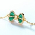 wholesale S925 Sterling Silver New Original Design Geometric Bow Bracelet Retro Malachite Bracelet for Wholesale-0-2