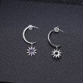 wholesale S925 Silver French Romantic and Light Luxury Designer Earrings Set with Natural Amethyst Gemstone Ear Studs and Drops-0-2