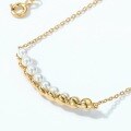 wholesale S925 sterling silver gold-plated minimalist pearl necklace for women, versatile and elegant, wholesale from manufacturer-0-4