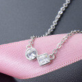 wholesale S925 silver rhinestone new Korean-style fashionable minimalist geometric pendant necklace for women-0-1