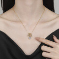 S925 Silver Fashion Snake Bone Moissanite Necklace for Women-0-2