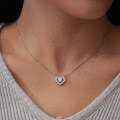925 Sterling Silver Pendant with 1-Carat Moissanite Necklace, Geometric Heart-0-1