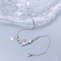wholesale S925 Sterling Silver Fashion Diamond-Inlaid Butterfly Dancing Bracelet, Niche Design, Simple and Versatile, High-End Jewelry Gift-0-1