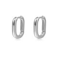 wholesale 925 Silver Cross-border Minimalist Geometric U-shaped Earrings, Women's Ins Ellipse Smooth Ear Hoops, Autumn Winter Ear Accessories-0-6
