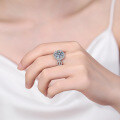 S925 Sterling Silver 5ct Round Moissanite Ring, Elegant and Sophisticated Women's Engagement Ring-0-2