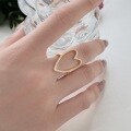 wholesale S925 Sterling Silver New INS Style Women's Hollow Heart Ring Full Zirconia Inlaid Personalized Design Hand Jewelry-0-0
