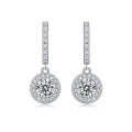 wholesale 925 Sterling Silver Fashionable and Elegant Ear Clips, Light Luxury High-End Feeling, Live Streaming Hot Selling Moissanite Long Circle Earrings-0-5