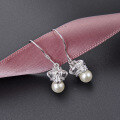 wholesale S925 silver jewelry source factory, fashionable crown pearl earrings for women, minimalist silver jewelry wholesale-0-2