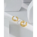 wholesale S925 Metal Double-Layer Minimalist Line Smooth Finish Open Adjustable Ring, Korean Version Ins Niche Style-0-1