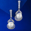 wholesale S925 Sterling Silver New 10mm Imitation Pearl Shell Bead Gourd Stud Earrings, Small and Exquisite Style-0-3
