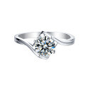 wholesale 18k Gold Plated Silver Classic D Color Moissanite Diamond Ring Women's Angel Kiss Proposal Valentine's Day Gift-0-0