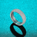 Platinum D Color Moissanite Full Pavé Tire Ring-0-1