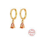 wholesale S925 Sterling Silver Geometric Waterdrop Crystal Ear Climber Earrings, Minimalist Style-0-5