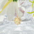 wholesale 10K gold jewelry Japanese-inspired lightweight luxury summer new pendant with natural opal for women, direct wholesale from manufacturer-0-5