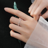 wholesale S925 silver Nalan ring for women, Korean style minimalist and elegant oval hollow small bead cross hand jewelry J6939-s925 silver ring Adjustable opening