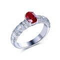 wholesale S925 Silver Plated 18k Gold Lab-Grown Sapphire Ring for Women, Small Batch High-End Cross-Border Wholesale-0-0