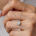 Sterling Silver 1-Carat Moissanite Pendant Necklace, Classic Four-Prong Setting-0-2