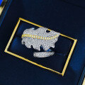 wholesale 925 Silver New Luxury Full-Diamond European-American Leaf Open Ring for Cross-Border Ins Style-0-3