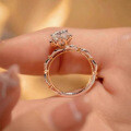 S925 Sterling Silver Moissanite Princess Runaway Hand-Bouquet Two-Tone Ring-0-0