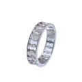 wholesale 925 Sterling Silver Full Diamond Thin Stacked Double Row Gear Marquise Ring, Minimalist Style Niche Ins Retro Ring for Women-0-4