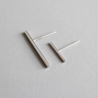 wholesale S925 Sterling Silver HED014/HED223 Korean Style Fashionable Personality CHIC Wind Surface Geometric Long Bar Earrings-HED014/Short [with sterling silver ear plugs] &gt;925 silver