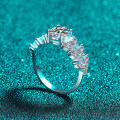S925 Silver Moissanite Ring, 1ct Rectangular Beveled Design, Luxurious Holiday Gift-0-1