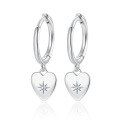 wholesale S925 Sterling Silver Geometric Square Love Earrings Minimalist Versatile European-style Ear Clasps-0-10