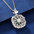 wholesale S925 Sterling Silver Full Diamond Emerald Radiant Women'sEmerald Necklace Wholesale-0-2