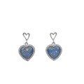 wholesale S925 silver maker retro style heart earrings with colorful gold platinum fragments, advanced and versatile earrings-0-4