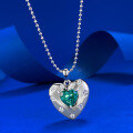 wholesale S925 Sterling Silver New Style Love Shape Paraiba Ice-Cut 8*8 Pendant Live Selling Item-0-1