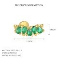 wholesale S925 Sterling Silver Wholesale Women's Earrings With Green Zircon, Irregular Design For Luxurious Style-0-12