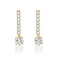 wholesale 14K Gold European and American Quality Lab-Grown Diamond Stud Earrings 05 Carat Medium-Long K Gold Earrings New Style-14k gold cultured diamond earrings