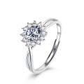 wholesale 1 Carat D Color Moissanite Ring for Women, Unique Design Classic Six-Prong Engagement Ring, Sterling Silver Jewelry-0-13