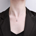 S925 Sterling Silver Moissanite Women's Minimalist Necklace Pendant-0-2