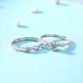 925 Sterling Silver Minimalist Couple Bands, Moissanite, Cross-border New Style, Panyu Factory Wholesale-0-2