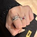 wholesale 925 Sterling Silver Light Luxury High-End Vintage Retro Snake-Shaped Spring Set with Diamond Snake Ring Niche Ring-0-4